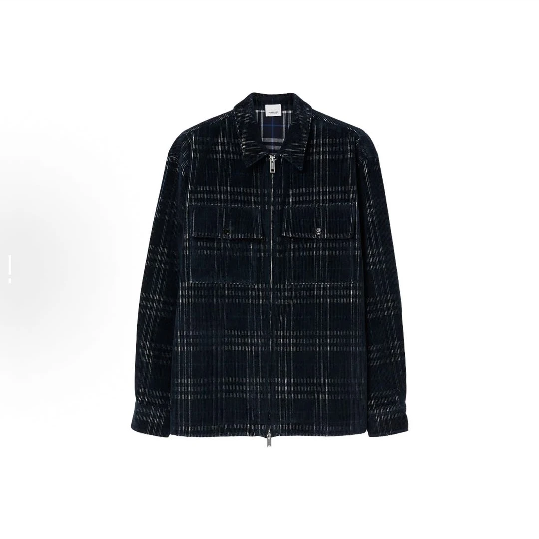 未使用 BURBERRY/博柏利 格纹大廓形衬衫 男 8071947