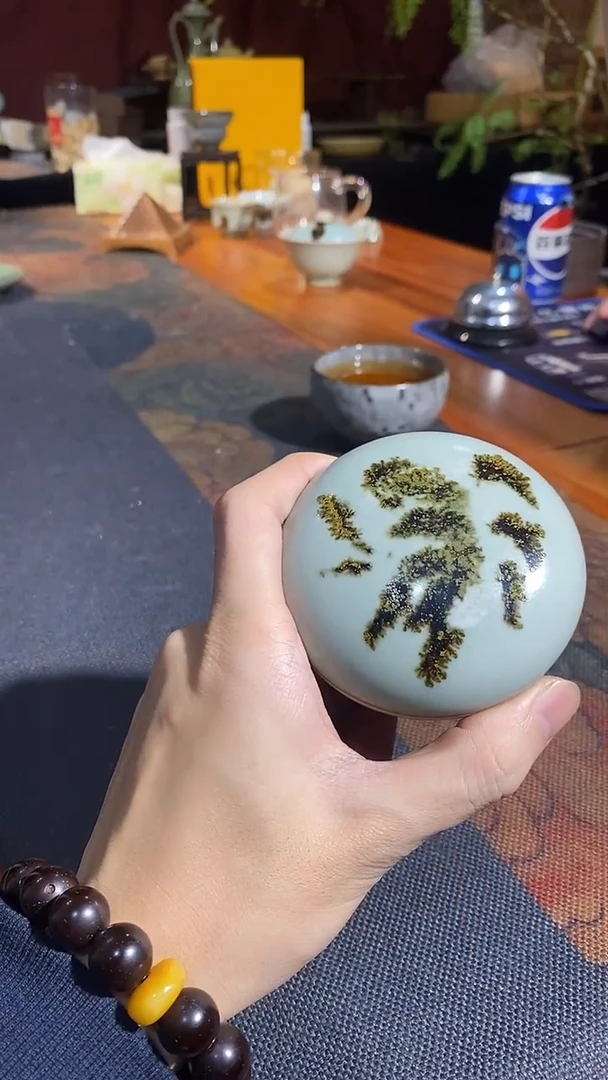 【山隐青瓷】龙窑柴烧粉盒 微瑕