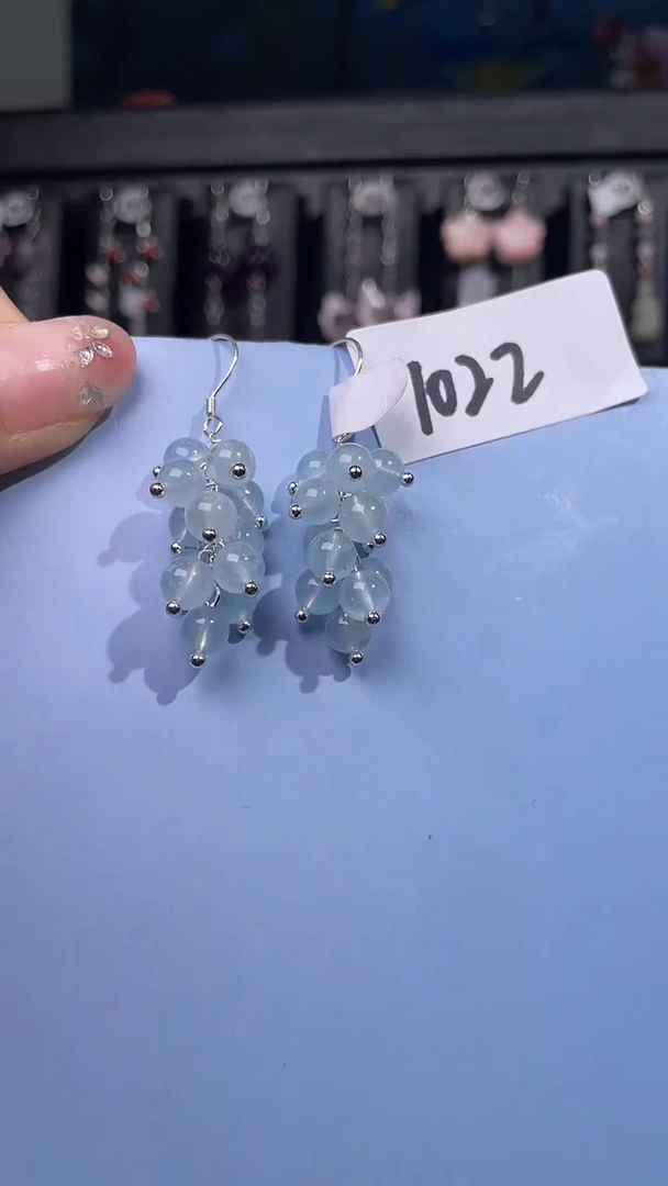 未镶嵌耳饰海蓝宝石喜欢拍