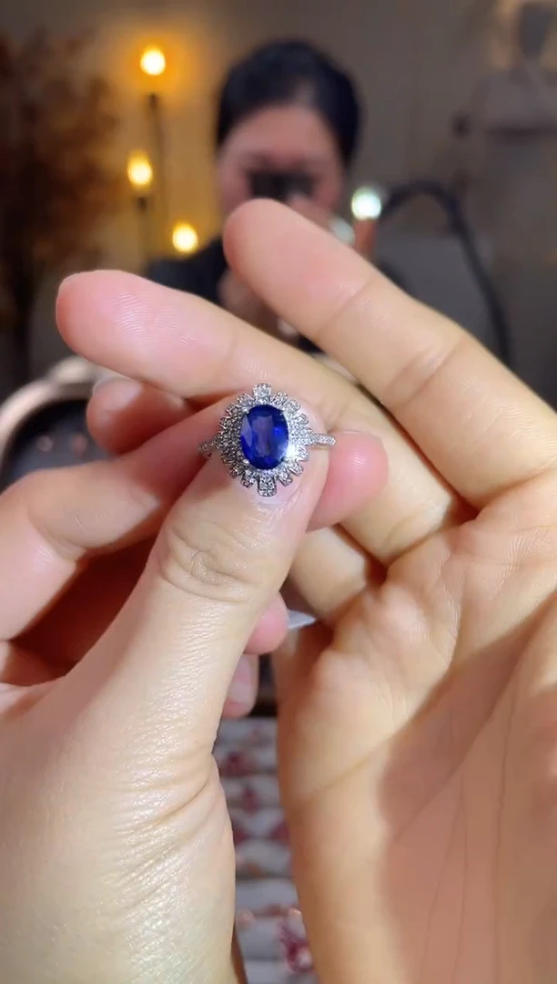 手饰蓝宝石银S925镶嵌手饰