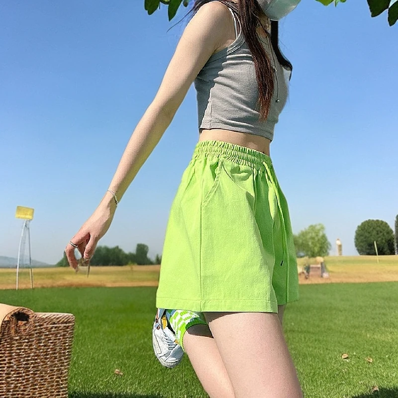 【胖MM】可穿180斤大码 棉 短裤女高腰夏季宽松休闲A字阔腿裤运动裤