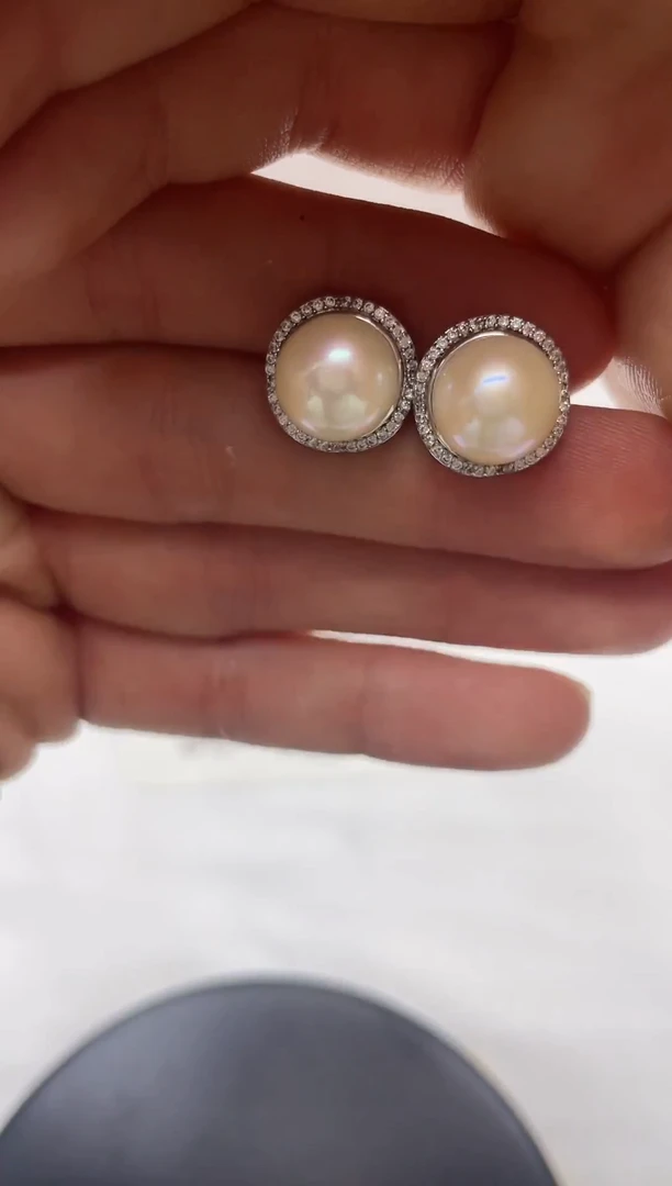 银S925镶嵌耳饰淡水珍珠福利