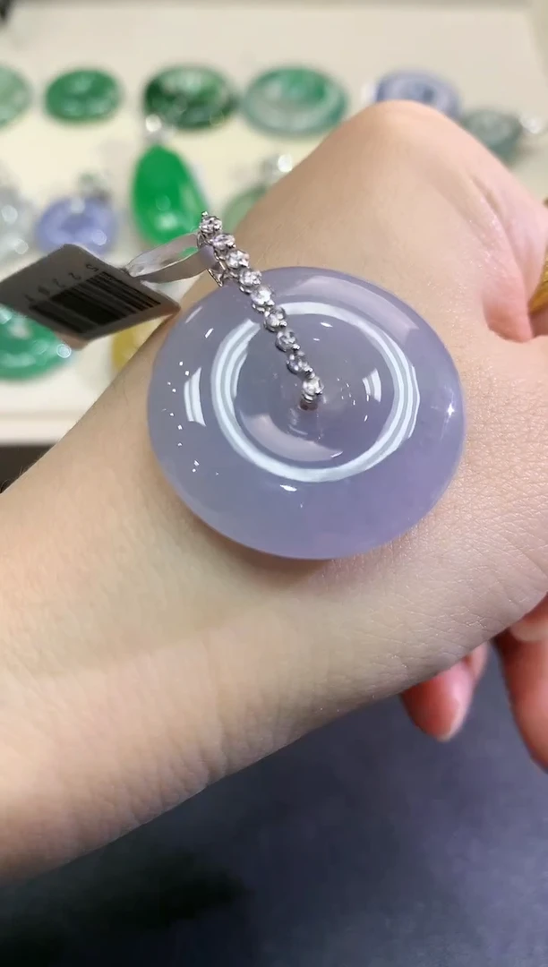 【闪购商品】翡翠颈饰18K金镶嵌B71   紫货有色差