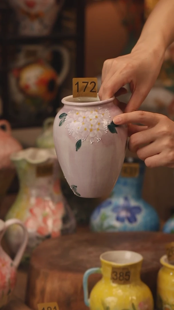 陶瓷172景德镇设计师手作花器摆件侘寂风