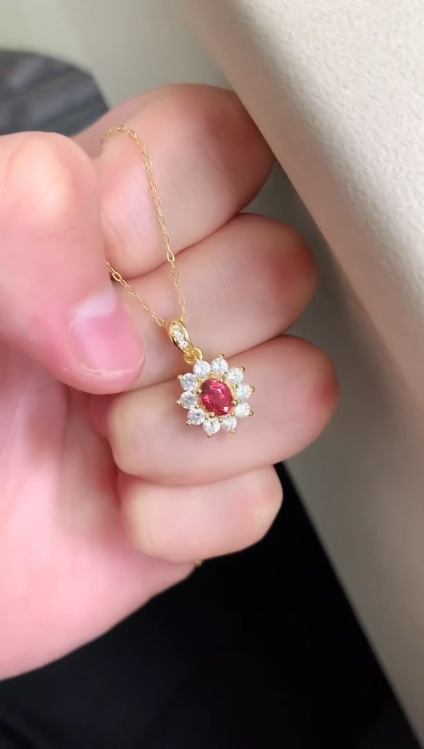 【闪购商品】碧玺颈饰银S925镶嵌吊坠