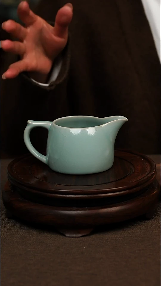 瓷片仿古天青井栏公道180ml 微瑕 不带礼盒