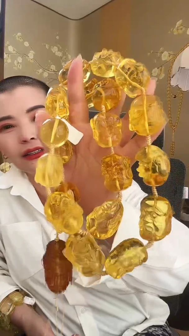 琥珀颈饰未镶嵌项链