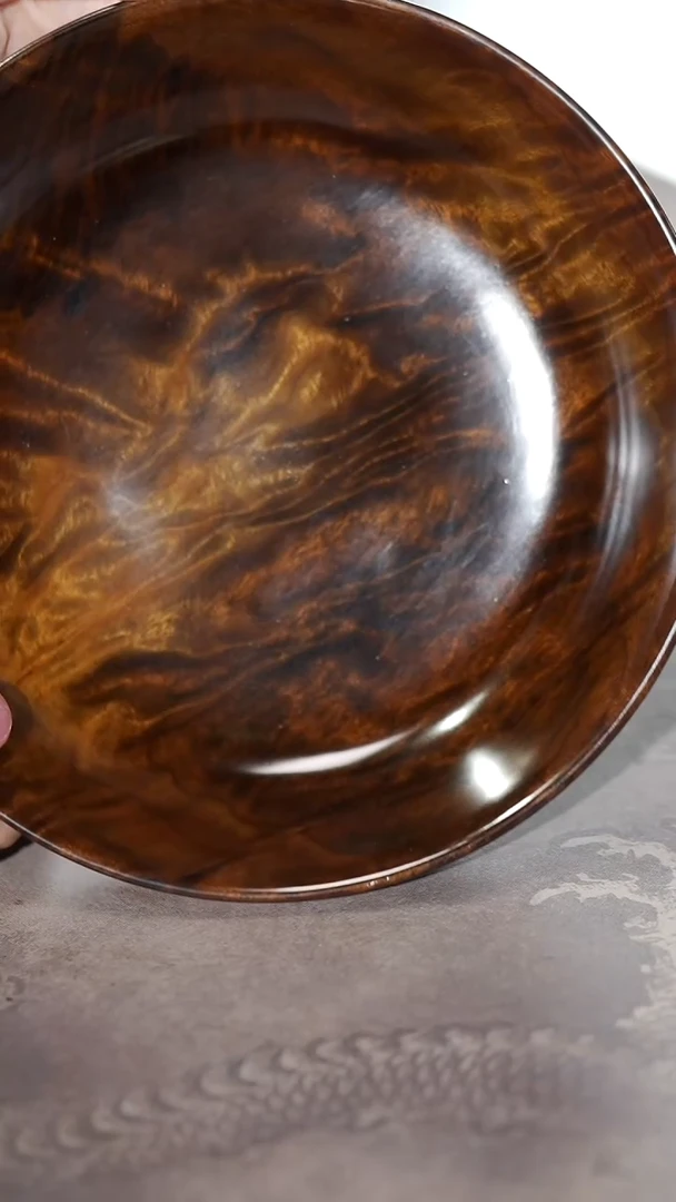 金丝楠109云彩纹圆盘果盘