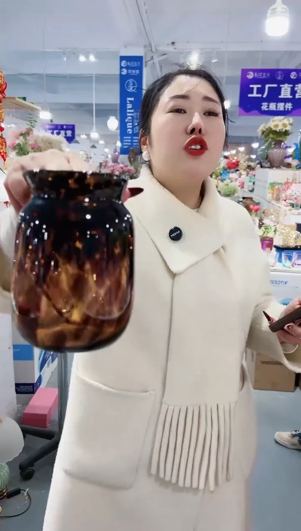 【闪购商品】玻璃花伴你花瓶-微瑕-QCJC