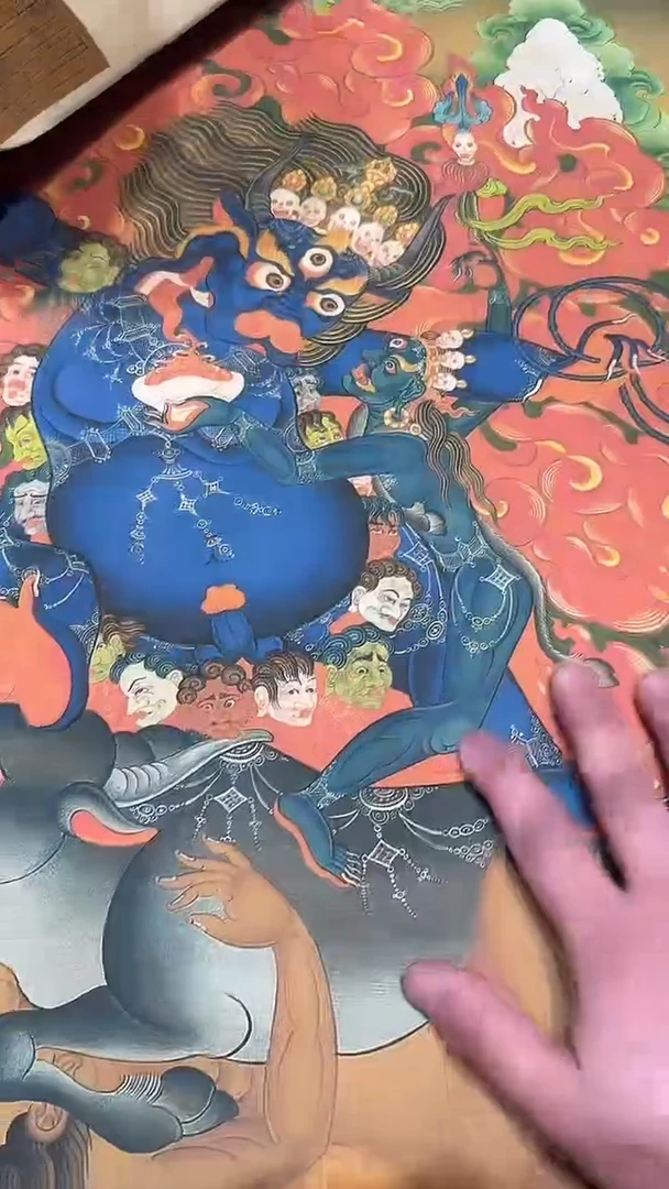 卷轴画【主播精品】高端卷轴画——唐卡AA76阎魔敌