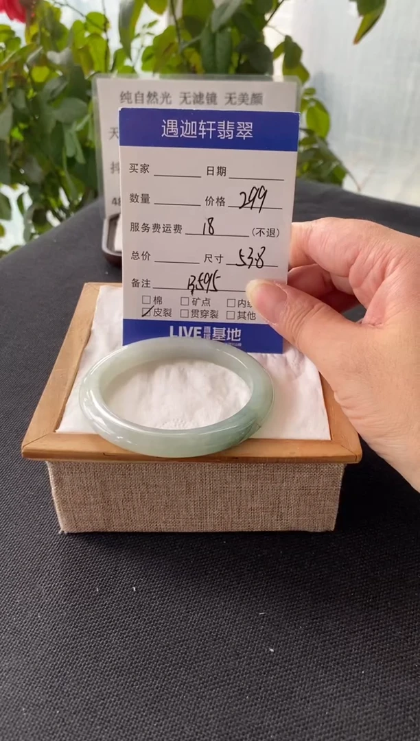 未镶嵌手镯翡翠53.5圈口 B595编码