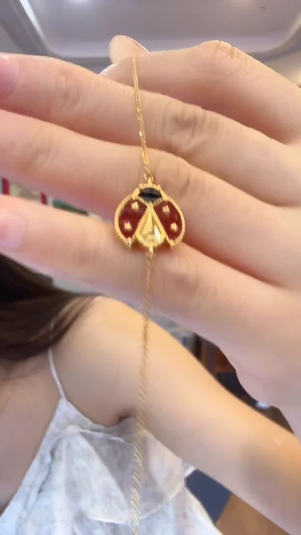 玛瑙/玉髓手链18K金镶嵌手链