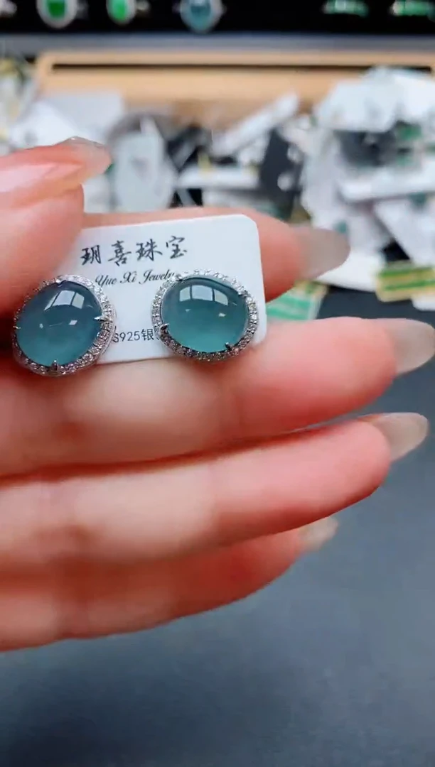 银S925镶嵌戒指翡翠1