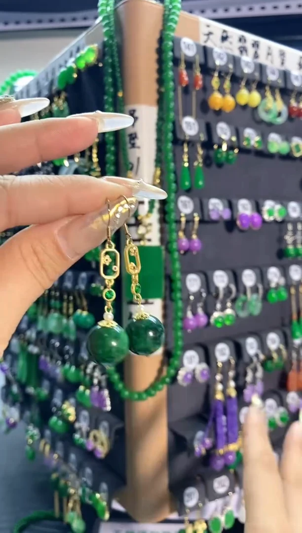 【闪购商品】翡翠耳饰银S925镶嵌011....