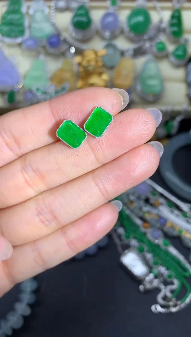 【闪购商品】翡翠耳饰18K金镶嵌328-中国好珍宝