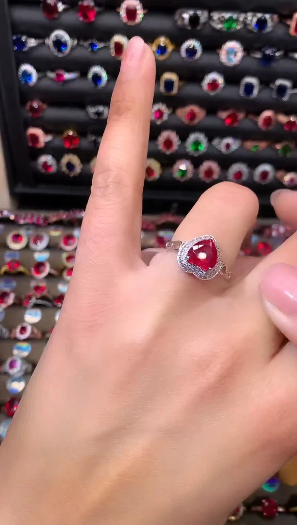 【闪购商品】红宝石戒指银S925镶嵌1