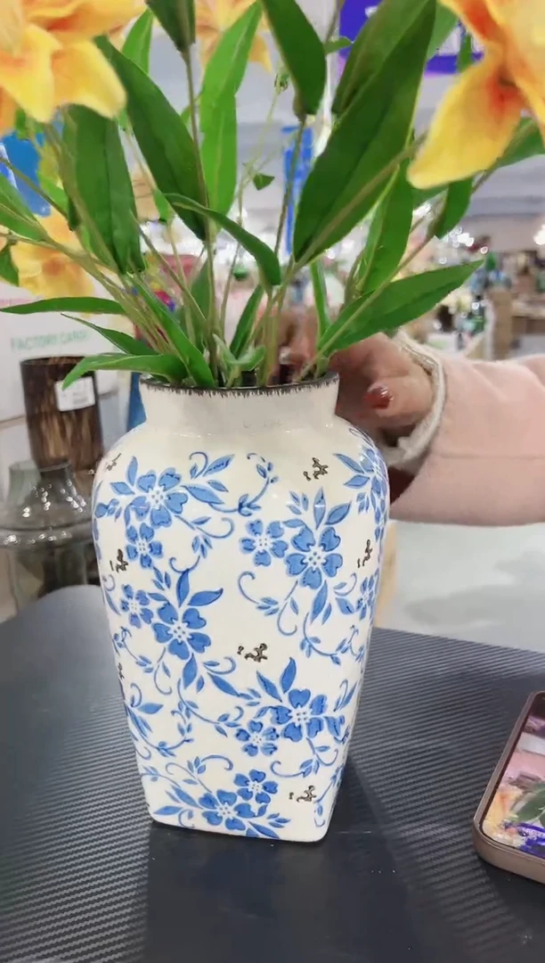 【闪购商品】玻璃XX-青花瓷花瓶不带花