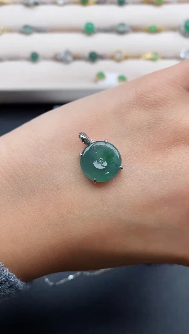 银S925镶嵌戒指翡翠4444444+2