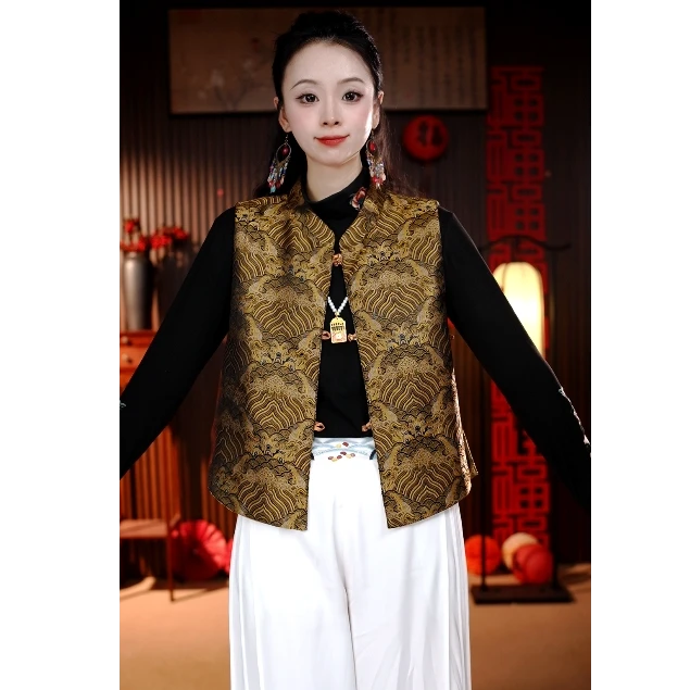 [盛唐]小鱼高定新中式妈妈装龙鳞纹马甲