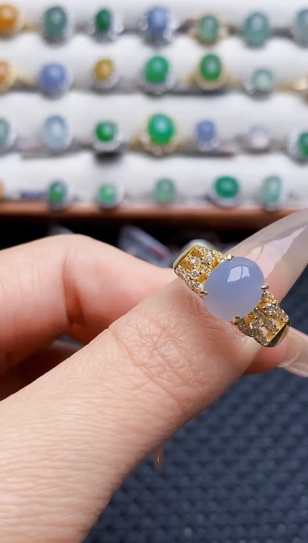 银S925镶嵌戒指翡翠3241