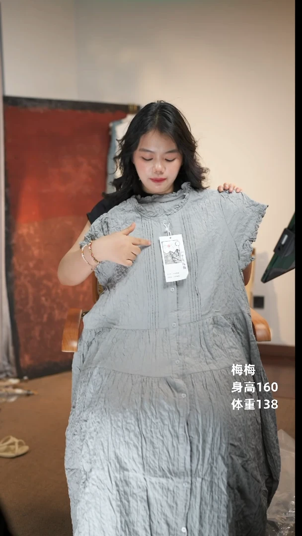 棉灰色连衣裙袍子外套