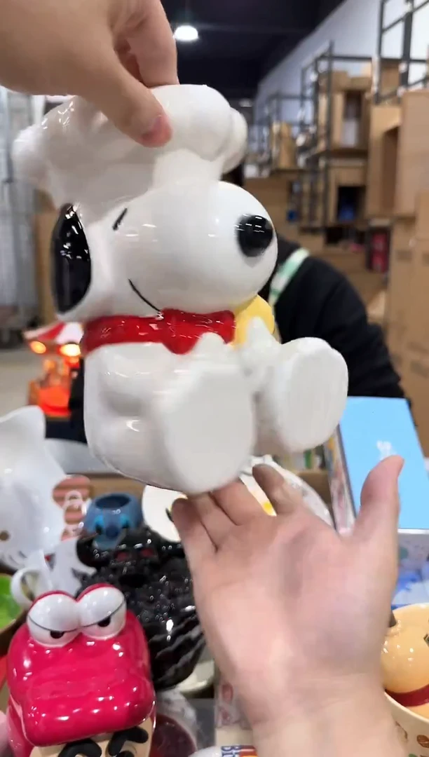 瓷片史努比厨师收纳桶 微瑕