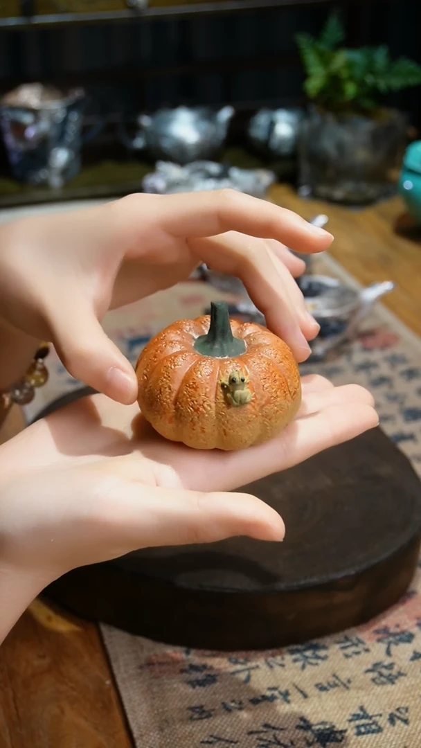 【闪购商品】福器艺术青蛙南瓜茶宠摆件