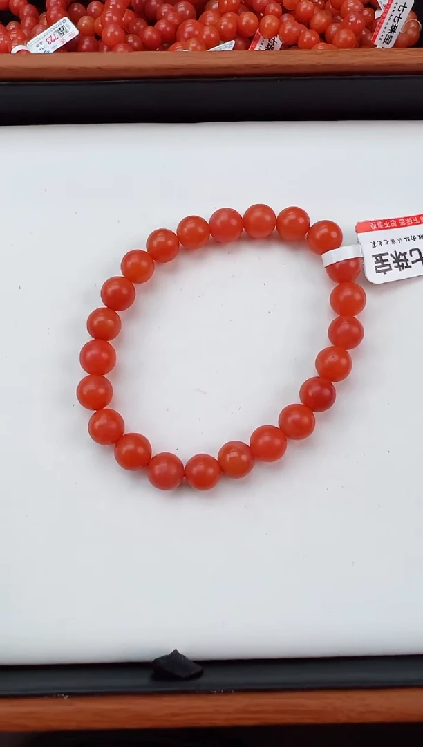 【闪购商品】南红玛瑙手串未镶嵌保山杨柳滴水洞高品哑光单圈 卡8+