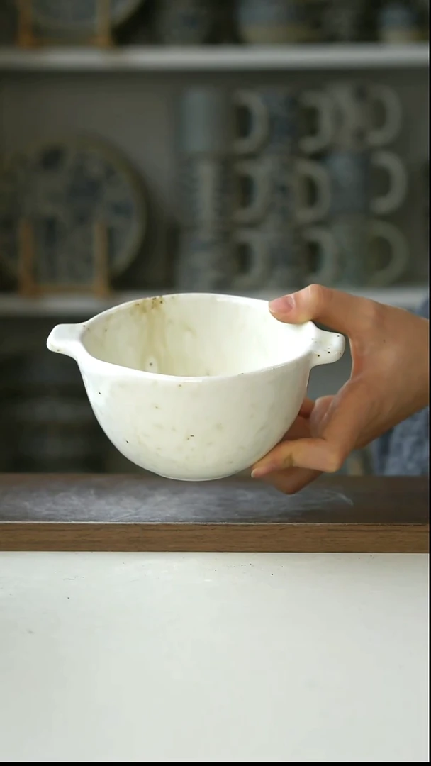 陶Dxc原野汉白双耳米饭碗15cm@4-2@