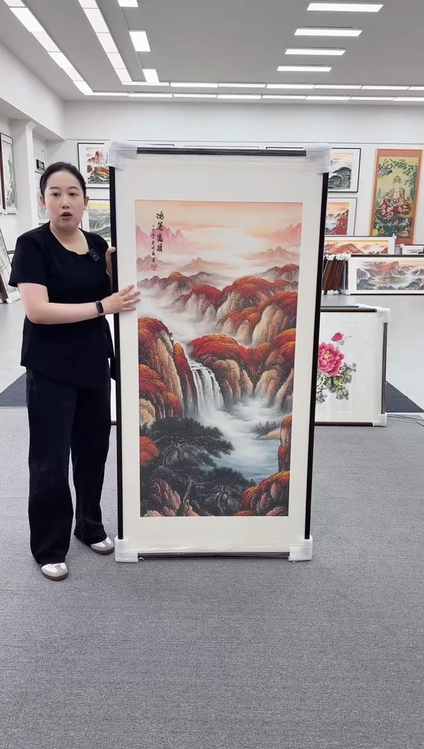 国画手绘 竖幅 鸿运当头 172*85
