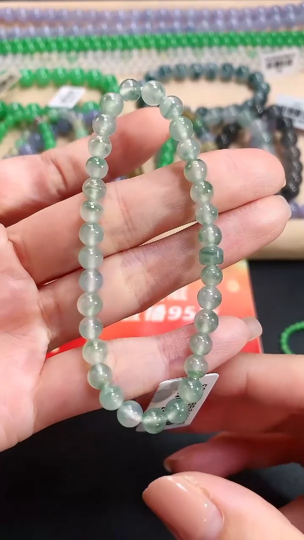 未镶嵌手串翡翠14珠链|3800+0