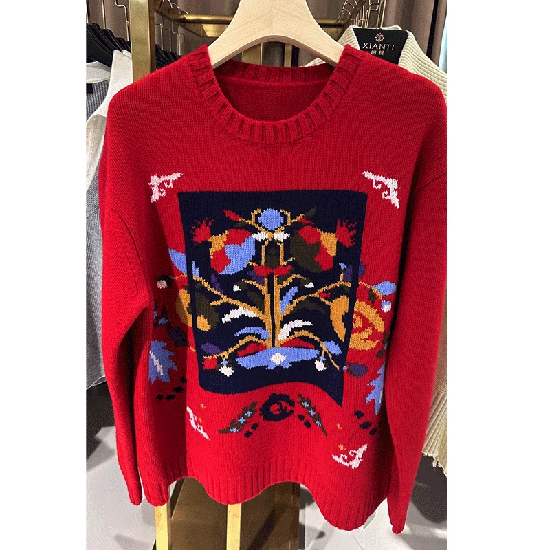 合股羊毛套头针织衫 XT-11G1150