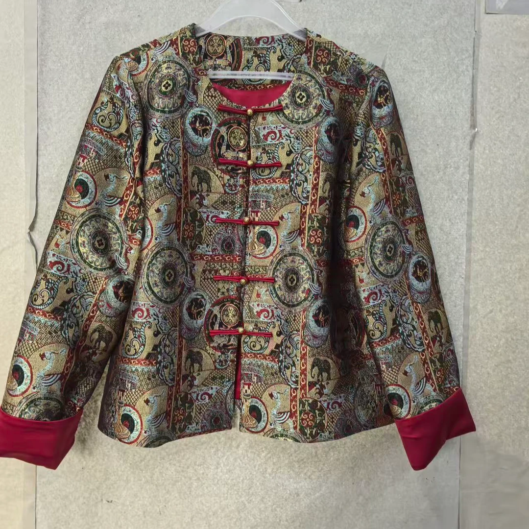 【椿梧】 新中式复古显瘦宽松国风花色时尚百搭气质上衣