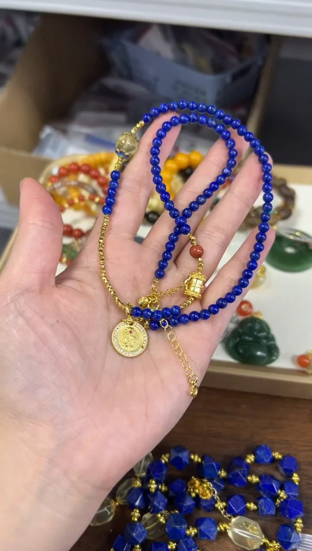 未镶嵌青金石颈饰青金石扎基拉姆设计款项链[71]