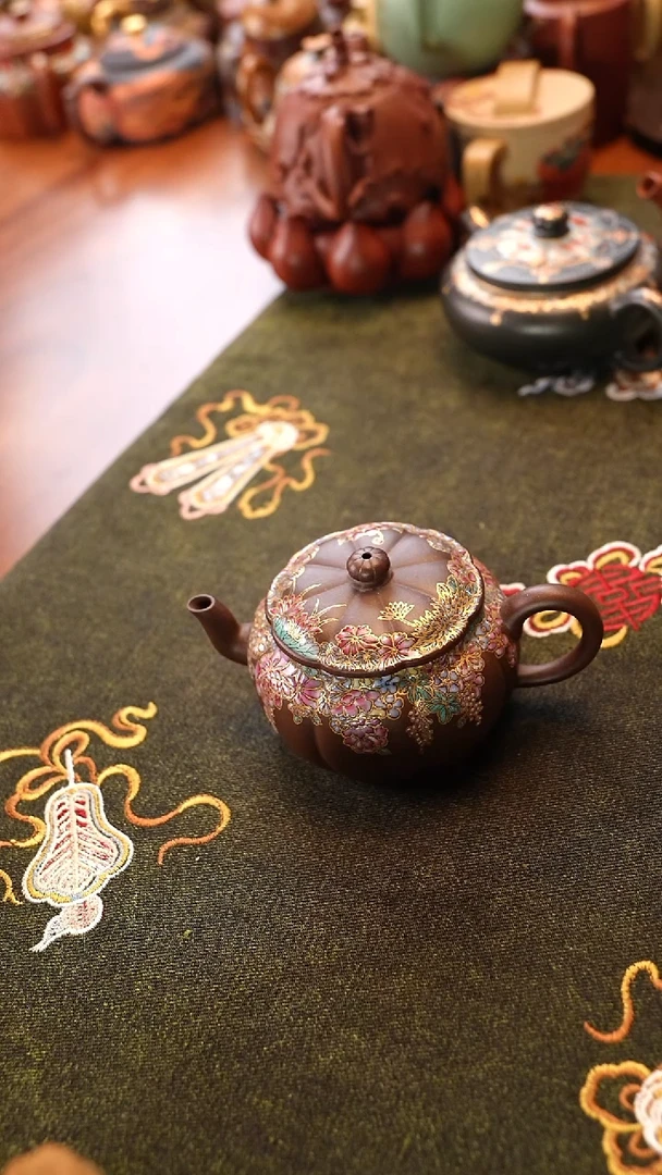 茶壶紫砂珐琅汉瓦