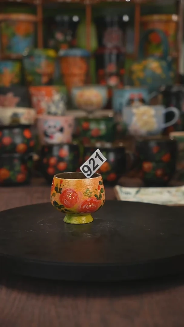 紫砂油画手绘釉下彩921