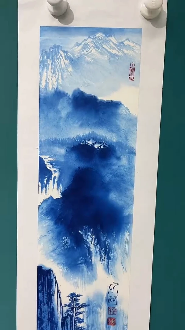 国画宋轲-1平尺-写意山水-《又见青花》