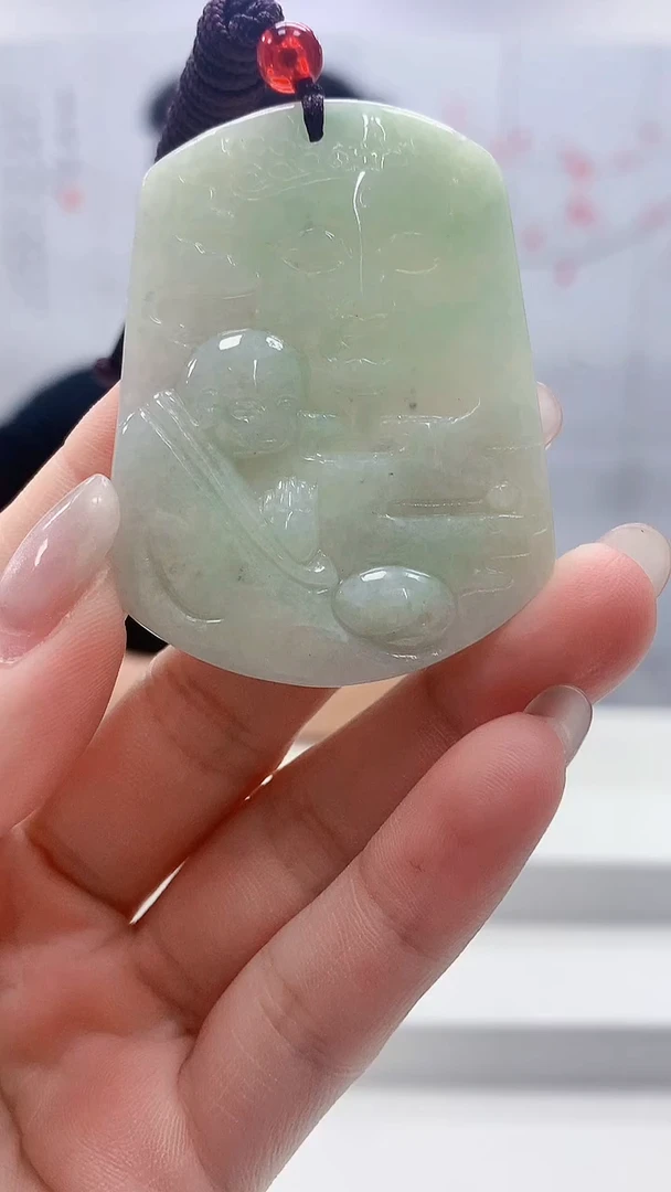 翡翠未镶嵌颈饰4812lr-jj挂件75