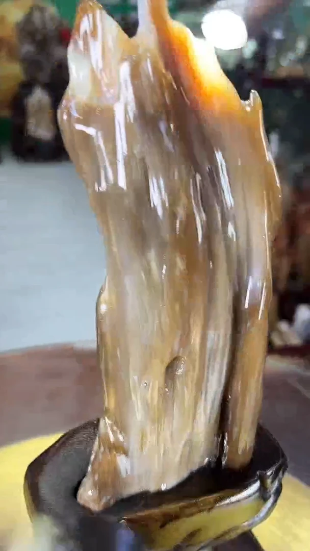 缅甸天然树化玉摆件