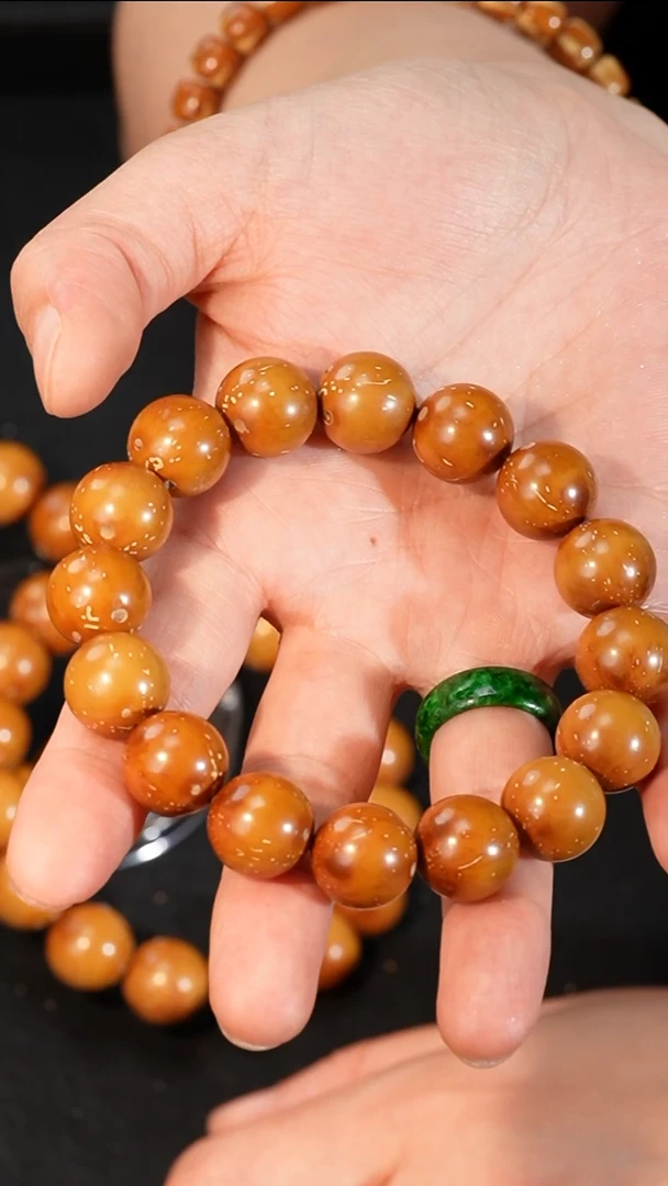 紫金鼠手串黄金甲正圆光珠单圈14mm