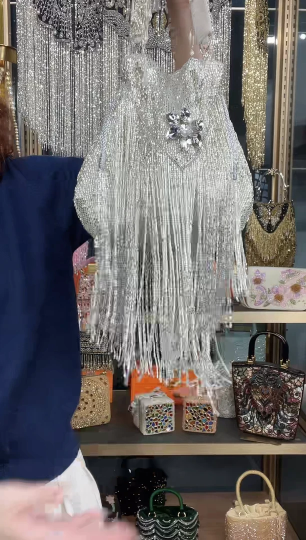 织物珠韵恒泽重工串珠手提包