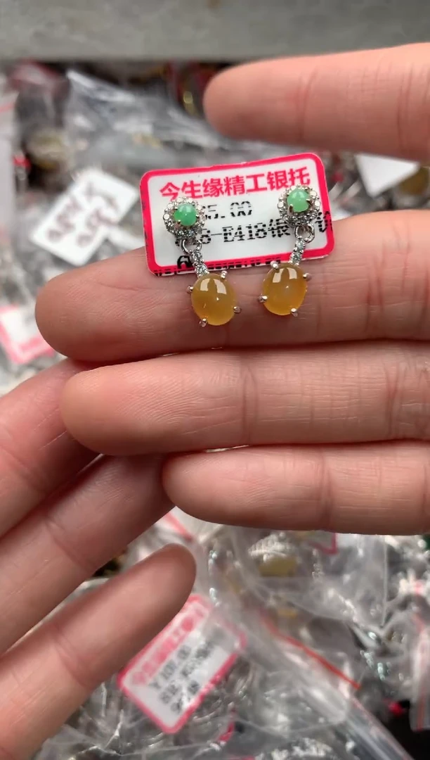 银S925镶嵌戒指翡翠888---3