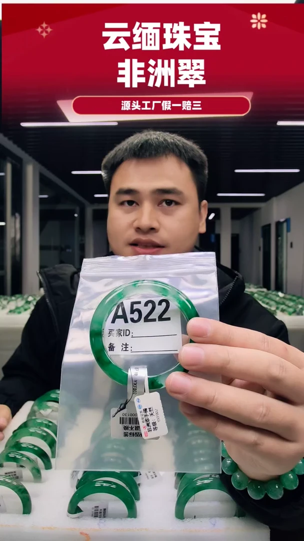 未镶嵌手镯石英质玉（非洲翠）54圈口A522