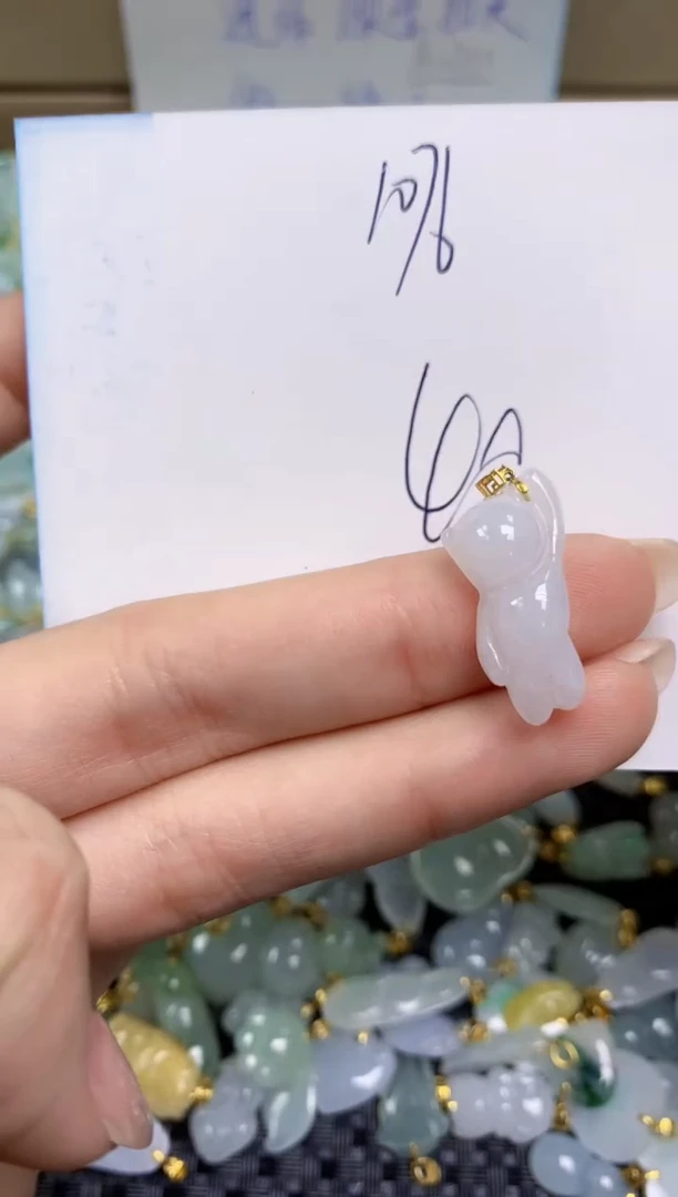 【闪购商品】翡翠颈饰18K金镶嵌天然缅甸A货翡翠