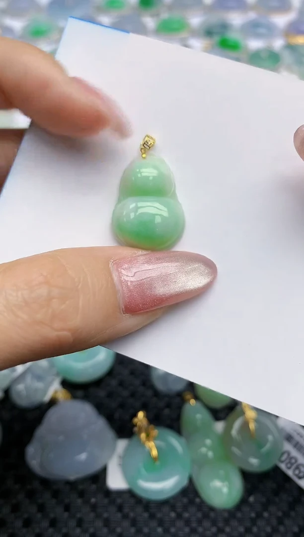 【闪购商品】翡翠颈饰18K金镶嵌天然翡翠A货