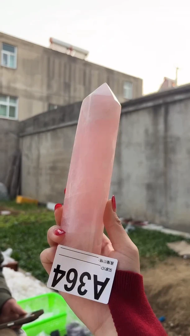 【闪购商品】水晶摆件未镶嵌粉水晶柱子364