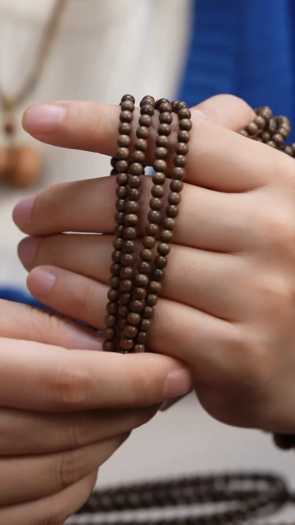 檀香木手串/手链娜阴沉老山檀香0.4圆珠多圈216颗