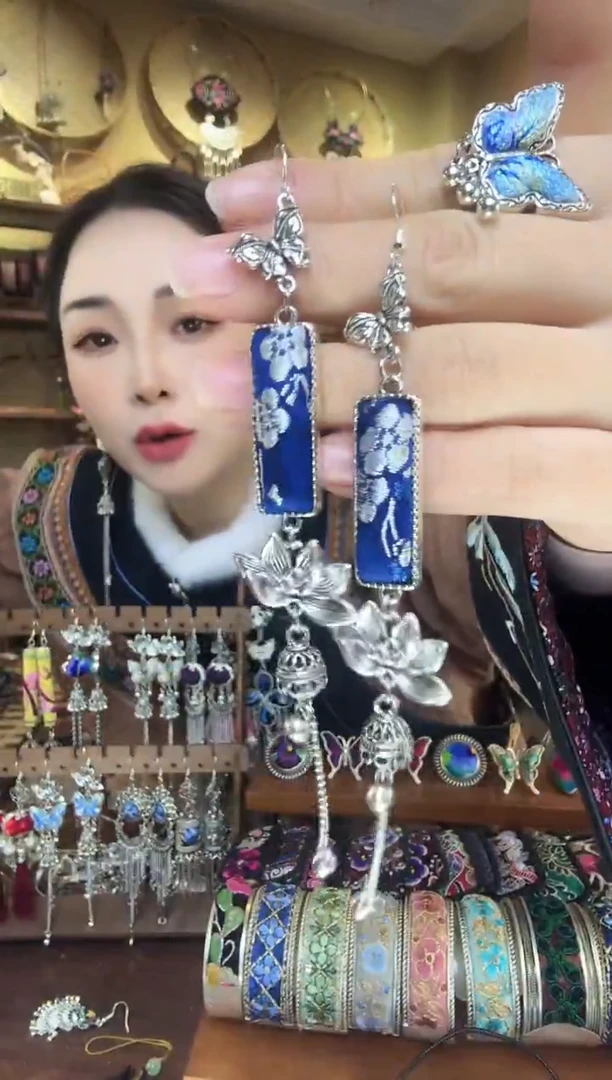 刺绣非遗刺绣民族风耳环