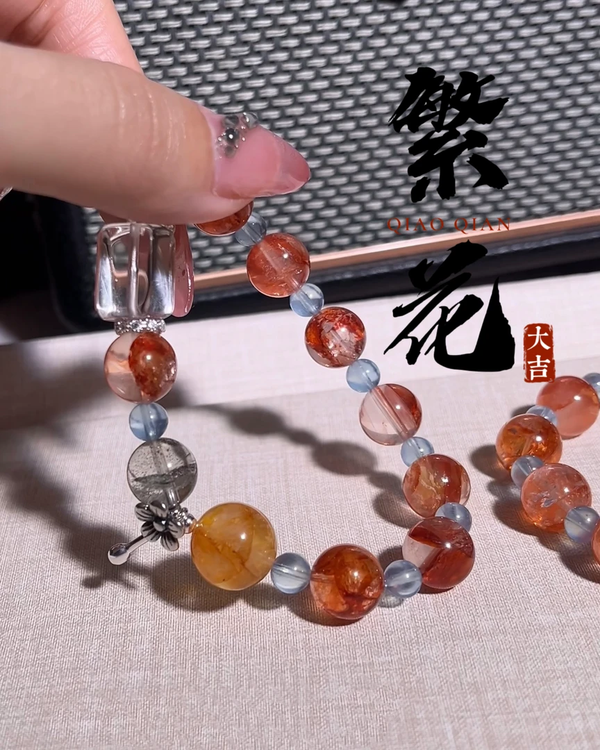 繁花星芒旷野原创设计胶花海蓝宝百搭