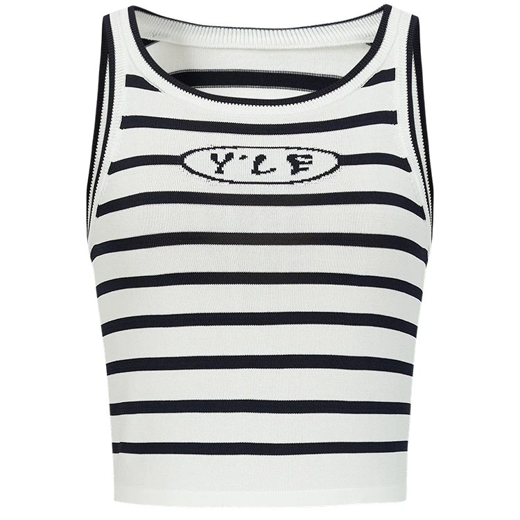 【商场同款】YLLE ELLY针织背心2024夏季新款条纹冰感丝弹力吊带